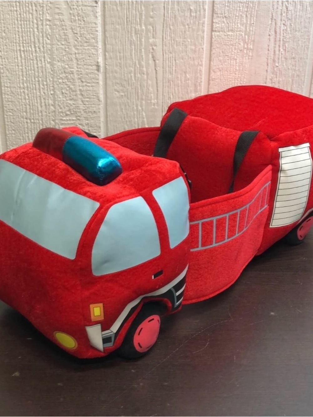Red Plush Fire Truck Ride-On Costume for Kids